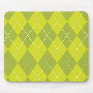 Light Green Argyle Pattern Mouse Mat