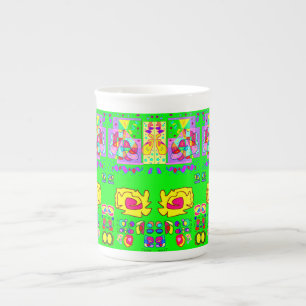 Light Green art design on a china mug