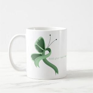 Light Green Awareness Ribbon Butterfly  Coffee Mug