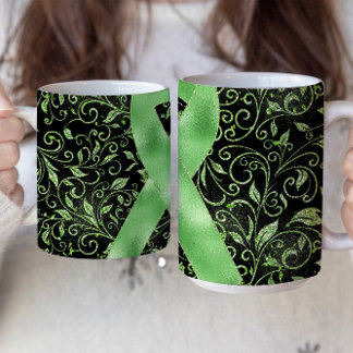 Light Green Awareness Ribbon Mug Design