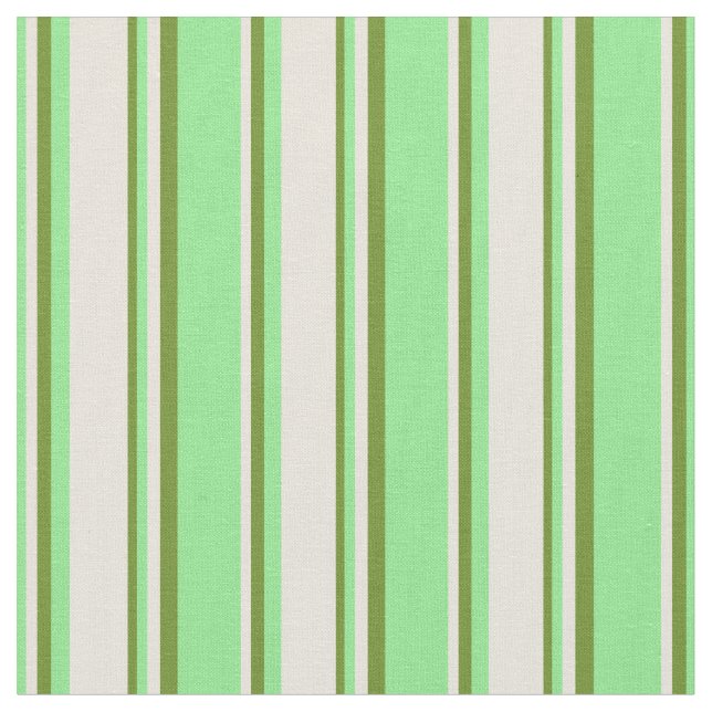 Light Green, Beige, and Green Coloured Pattern Fabric (Close Up)