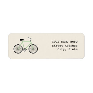 Light Green Bicycle Address Label
