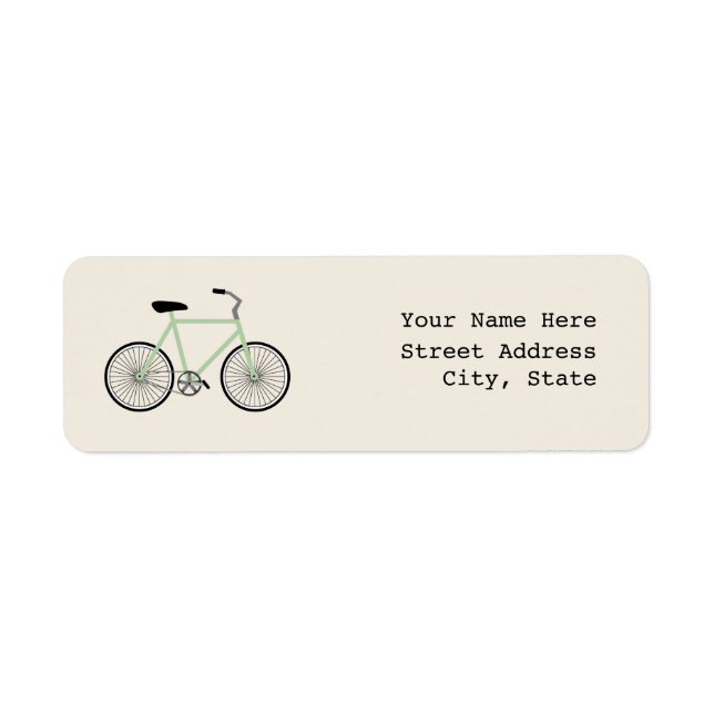Light Green Bicycle Address Label (Front)