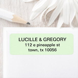 Light Green & Black Text Return Adress