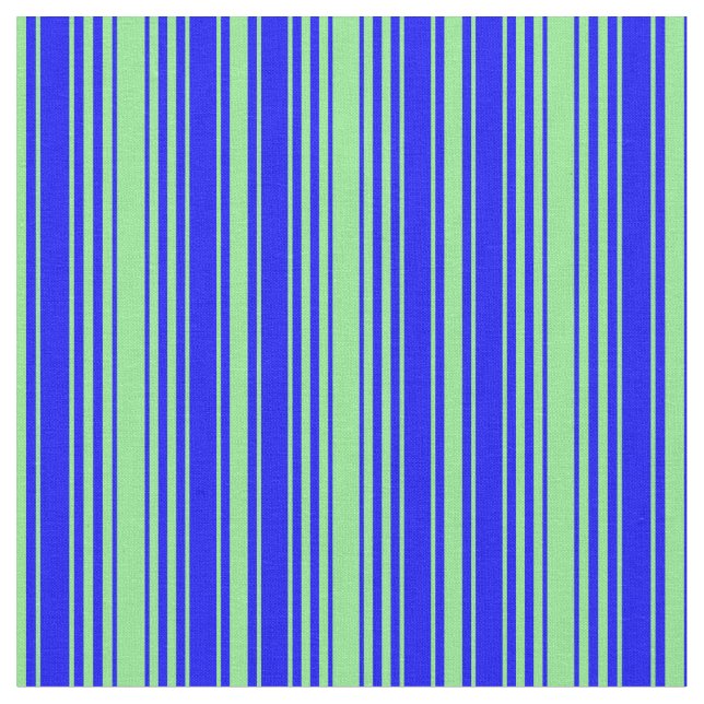 Light Green & Blue Coloured Striped/Lined Pattern Fabric (Close Up)