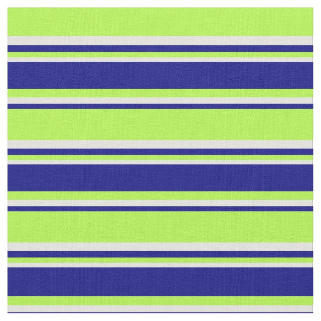 Light Green, Blue & Light Yellow Coloured Stripes Fabric (Close Up)