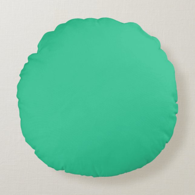 Light  Green blue solid plain colour Round Cushion (Front)