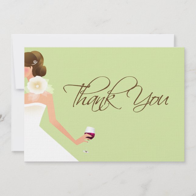 Light green bridal shower thank you card (Front)