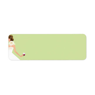 Light green bridal shower wine address label