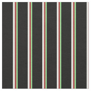 Light Green, Brown, White & Black Stripes Pattern Fabric