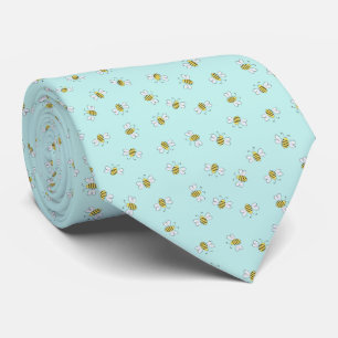 Light Green Bumblebee Seamless Pattern Tie