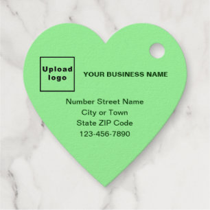 Light Green Business Brand on Heart Shape Foil Tag