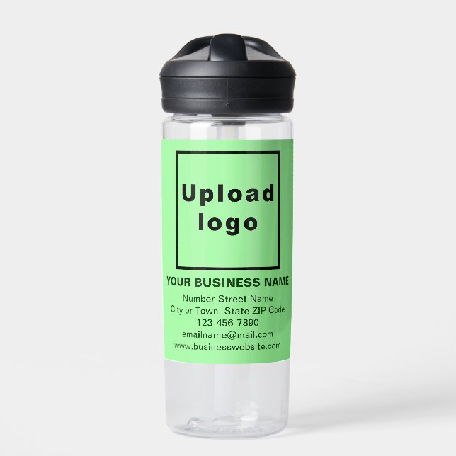 Light Green Business Brand on Plastic Water Bottle (Front)