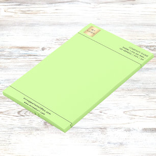 Light green business logo letterhead post-it notes