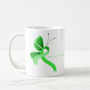 Light green butterfly awareness ribbon coffee mug