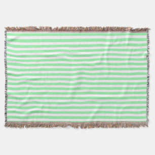 Light green candy stripes throw blanket