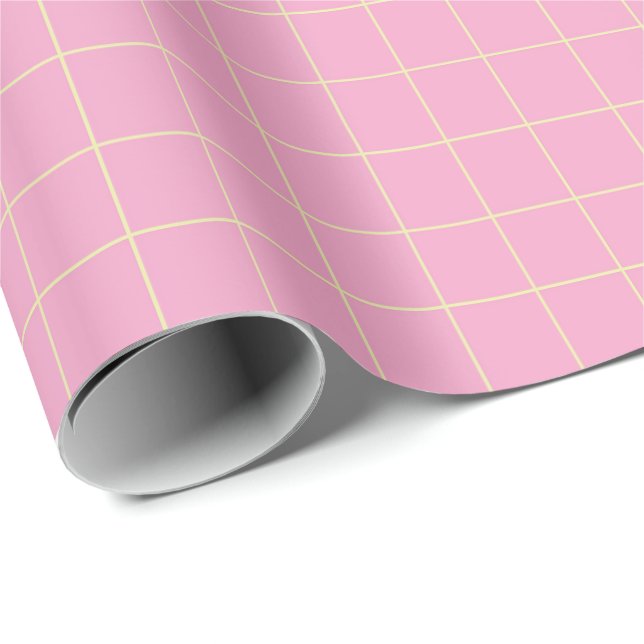 Light Green Cell Pattern Pink background. Wrapping Paper (Roll Corner)