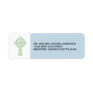 Light Green Celtic Cross with Return Address