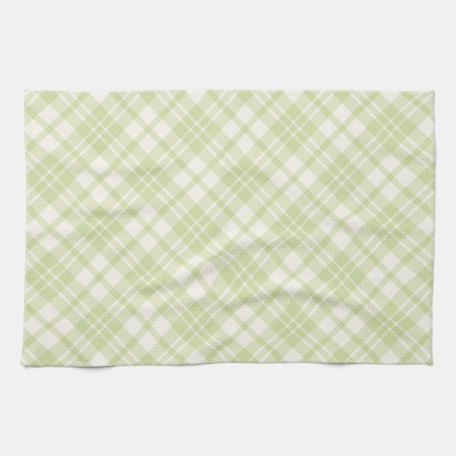 Light green chequered kitchen Towel  (Horizontal)