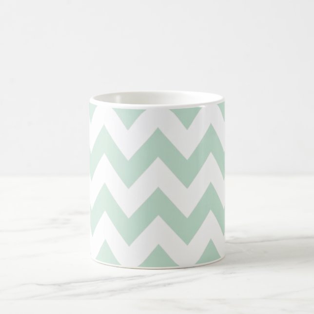 Light Green Chevron Coffee Mug (Center)