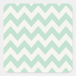 Light Green Chevron Square Sticker