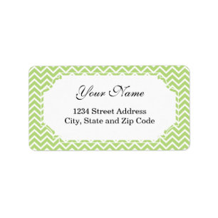 Light Green Chevron Zigzag Stripes Label
