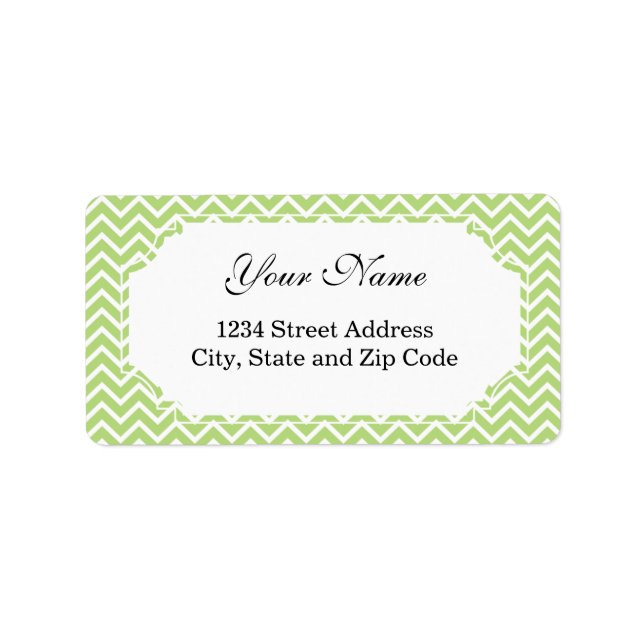 Light Green Chevron Zigzag Stripes Label (Front)