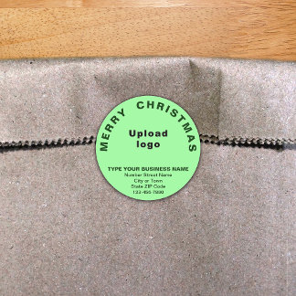 Light Green Christmas Business Round Shape Sticker
