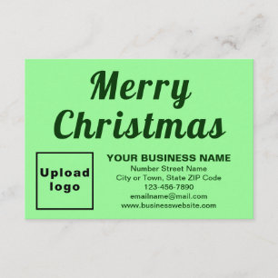 Light Green Christmas Small Flat Greeting Card