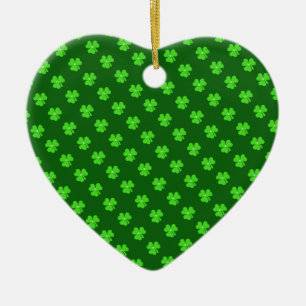 Light green clover for St. Patrick's day Ceramic Tree Decoration