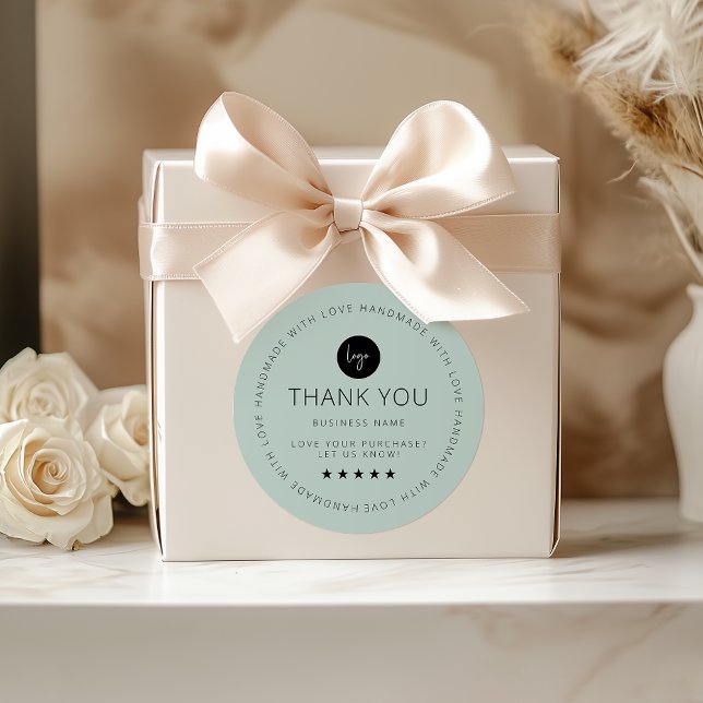 Light Green Custom Thank You Sticker With Logo (Light Green Custom Thank You Sticker With Logo)