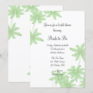 Light Green Daisies Bridal Shower Invitation