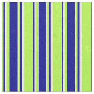 Light Green, Dark Blue & Mint Cream Coloured Lines Fabric
