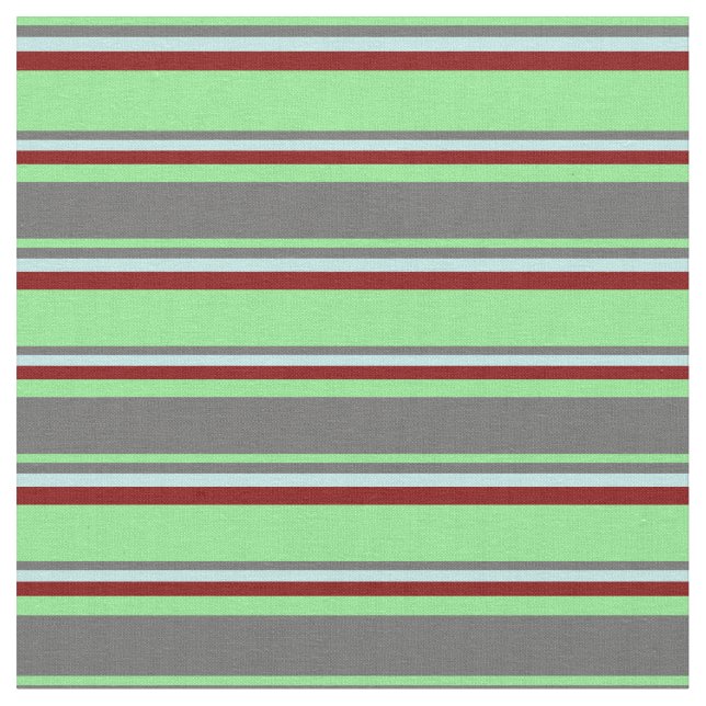 Light Green, Dim Grey, Turquoise & Maroon Coloured Fabric (Close Up)