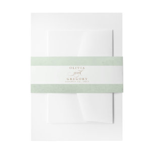 Light Green Elegant Script Invitation Belly Band