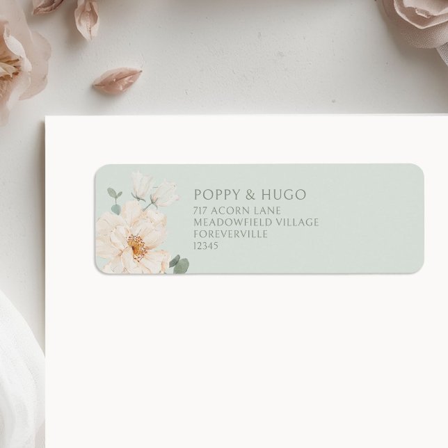 Light Green | Floral Wedding Return Address  (Creator Uploaded)