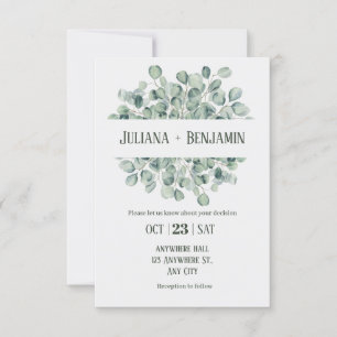 Light Green Floral Winter wedding  Invitation