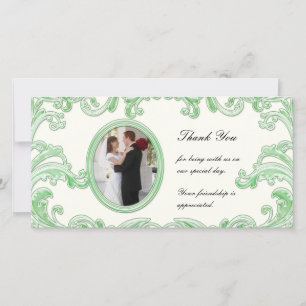Light Green Flourishes Photo Card