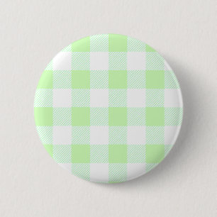Light Green Gingham Check Pattern 6 Cm Round Badge