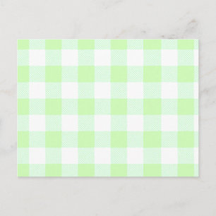 Light Green Gingham Check Pattern Postcard
