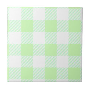 Light Green Gingham Check Pattern Tile