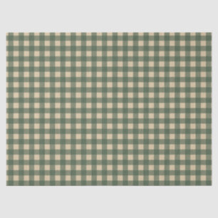Light Green Gingham Decoupage Tissue Paper