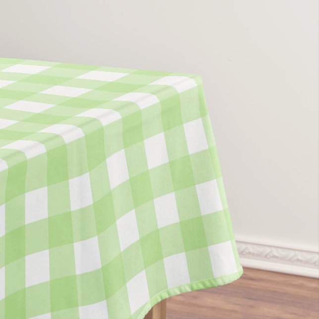 Light Green Gingham Table Cloth (In Situ)