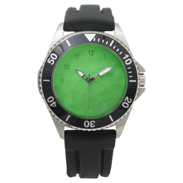 Light green gradient geometric mesh bright pattern watch (Front)