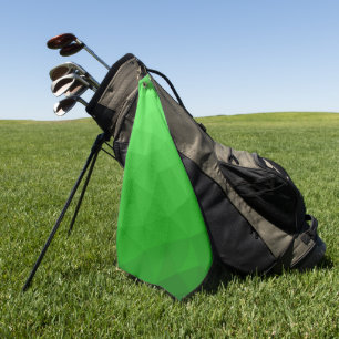 Light green gradient geometric mesh pattern golf towel