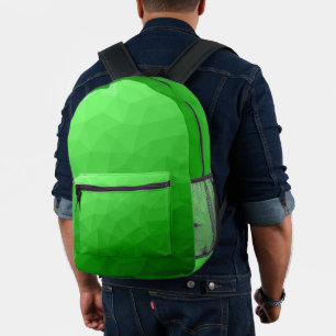 Light green Gradient Geometric Mesh Pattern Printed Backpack