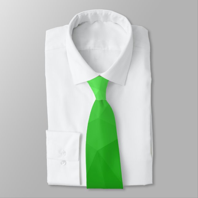 Light green Gradient Geometric Mesh Pattern Tie (Tied)