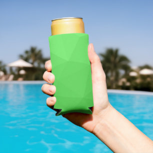 Light green gradient geometry mesh pattern seltzer can cooler