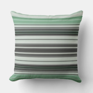 Light Green Grey Stripe Design Cushion
