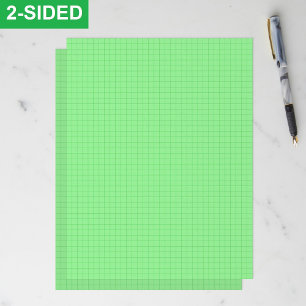 Light Green Grid Graph Paper Sheets (Full Pages)  Custom Letterhead
